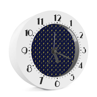 Yellow Lightning Bolts Pattern Print Alarm Clock