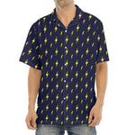 Yellow Lightning Bolts Pattern Print Aloha Shirt