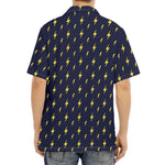 Yellow Lightning Bolts Pattern Print Aloha Shirt