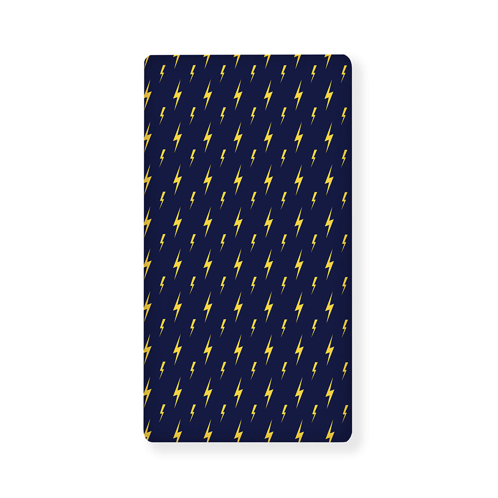 Yellow Lightning Bolts Pattern Print Baby Crib Sheet