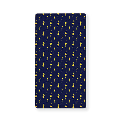 Yellow Lightning Bolts Pattern Print Baby Crib Sheet