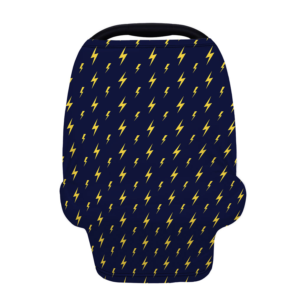 Yellow Lightning Bolts Pattern Print Baby Seat Cover