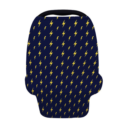 Yellow Lightning Bolts Pattern Print Baby Seat Cover