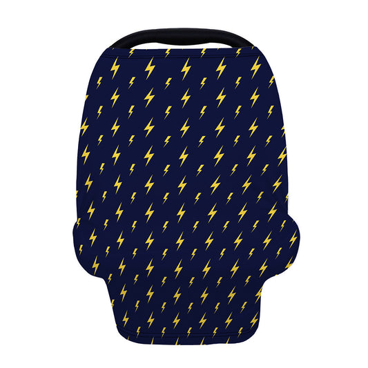 Yellow Lightning Bolts Pattern Print Baby Seat Cover