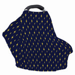 Yellow Lightning Bolts Pattern Print Baby Seat Cover