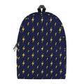 Yellow Lightning Bolts Pattern Print School Backpack