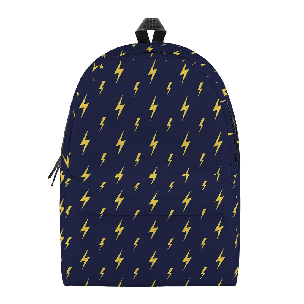 Yellow Lightning Bolts Pattern Print Backpack