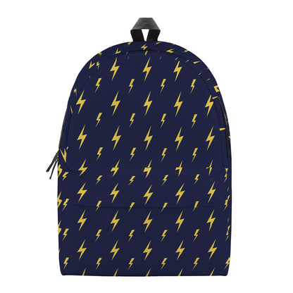Yellow Lightning Bolts Pattern Print Backpack