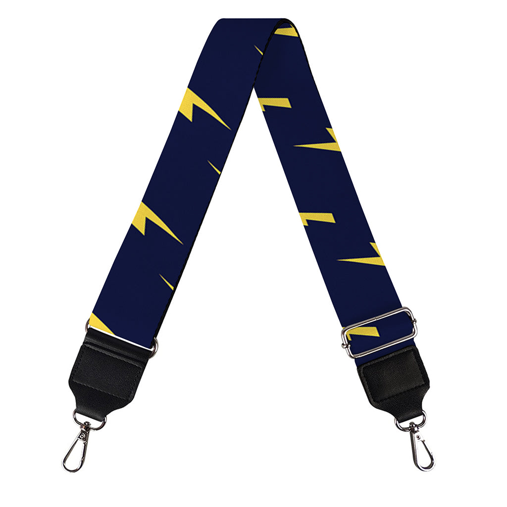 Yellow Lightning Bolts Pattern Print Bag Strap