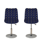 Yellow Lightning Bolts Pattern Print Bar Stool Covers