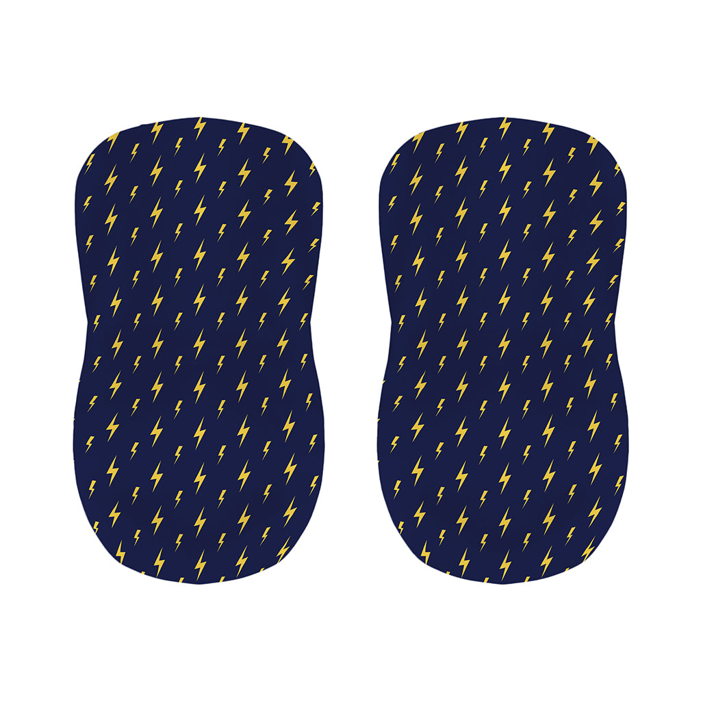 Yellow Lightning Bolts Pattern Print Bar Stool Covers