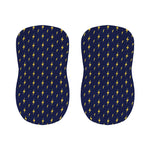 Yellow Lightning Bolts Pattern Print Bar Stool Covers