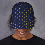 Yellow Lightning Bolts Pattern Print Baseball Cap