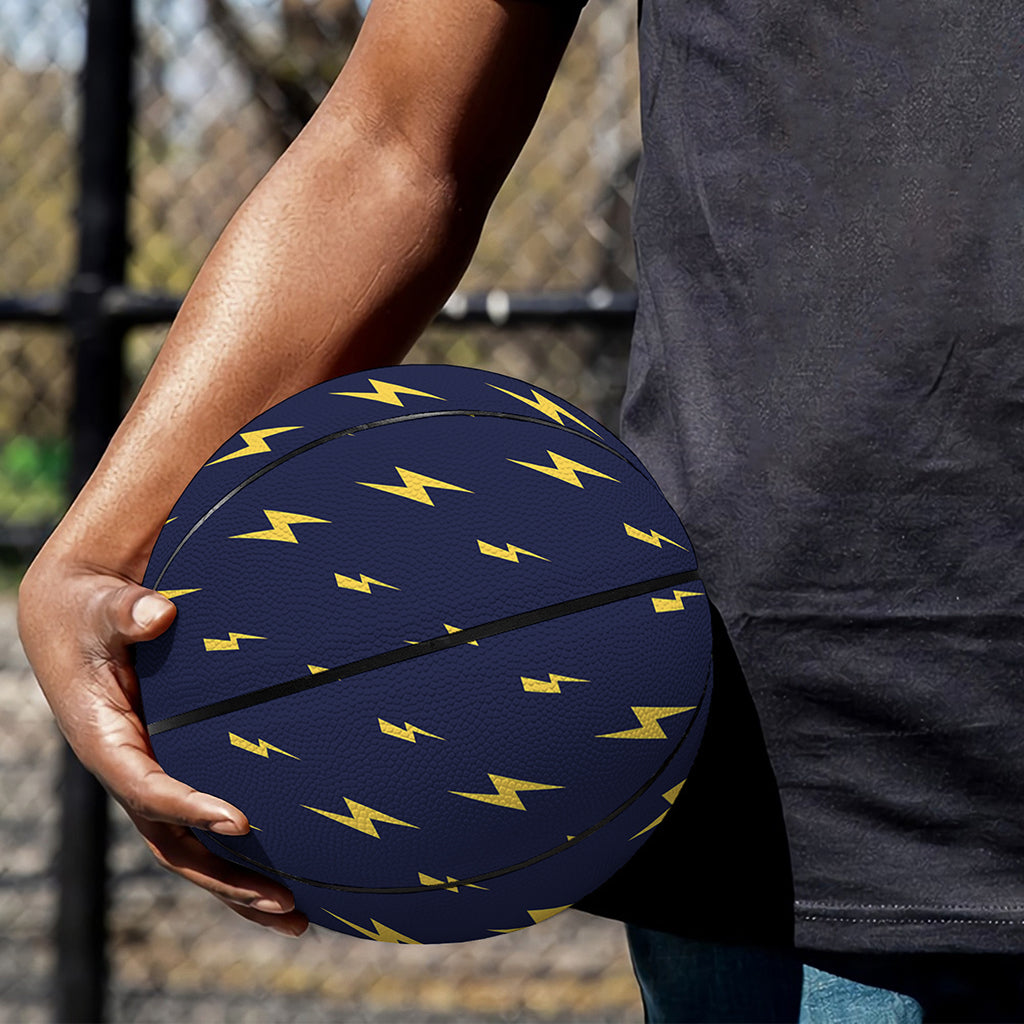 Yellow Lightning Bolts Pattern Print Basketball