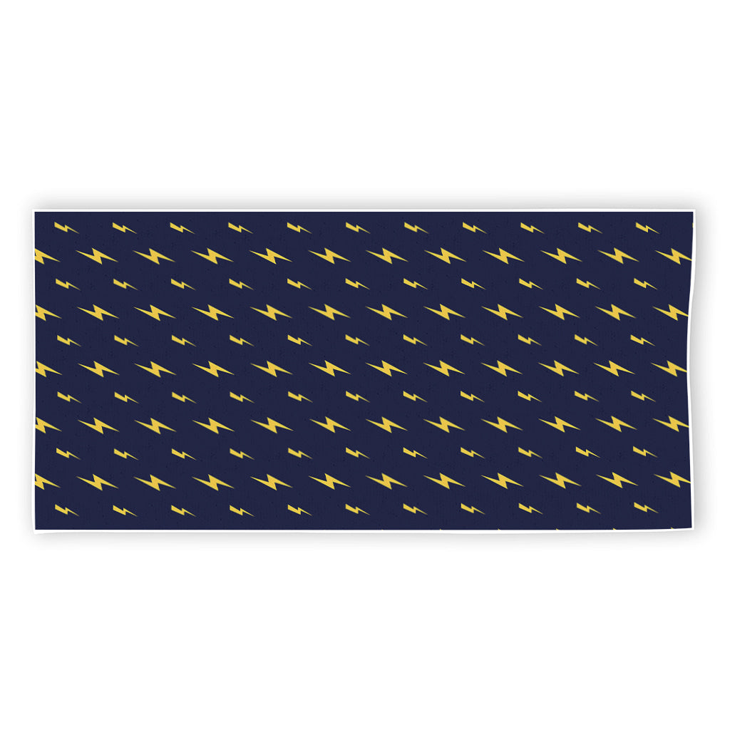 Yellow Lightning Bolts Pattern Print Beach Towel