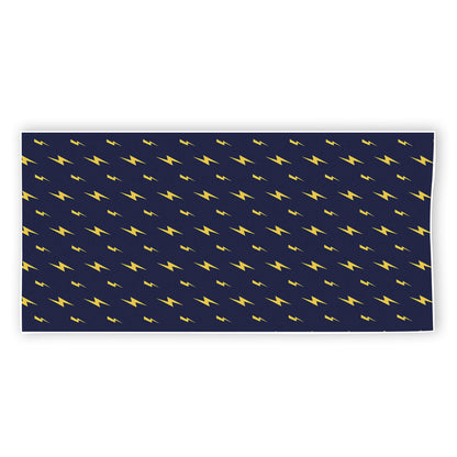 Yellow Lightning Bolts Pattern Print Beach Towel