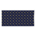 Yellow Lightning Bolts Pattern Print Beach Towel