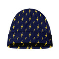 Yellow Lightning Bolts Pattern Print Beanie