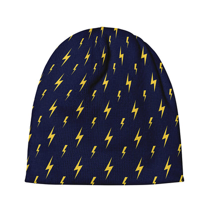Yellow Lightning Bolts Pattern Print Beanie