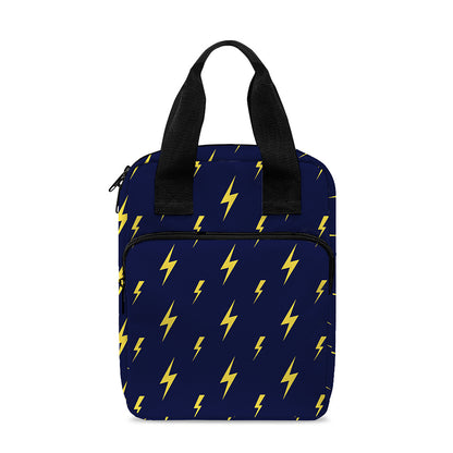 Yellow Lightning Bolts Pattern Print Bible Tote Bag