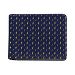Yellow Lightning Bolts Pattern Print Bifold Wallet