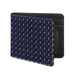 Yellow Lightning Bolts Pattern Print Bifold Wallet