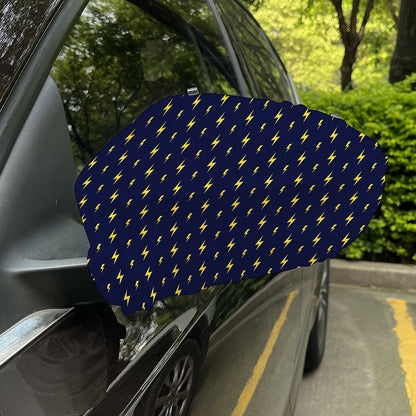 Yellow Lightning Bolts Pattern Print Car Side Mirror Covers