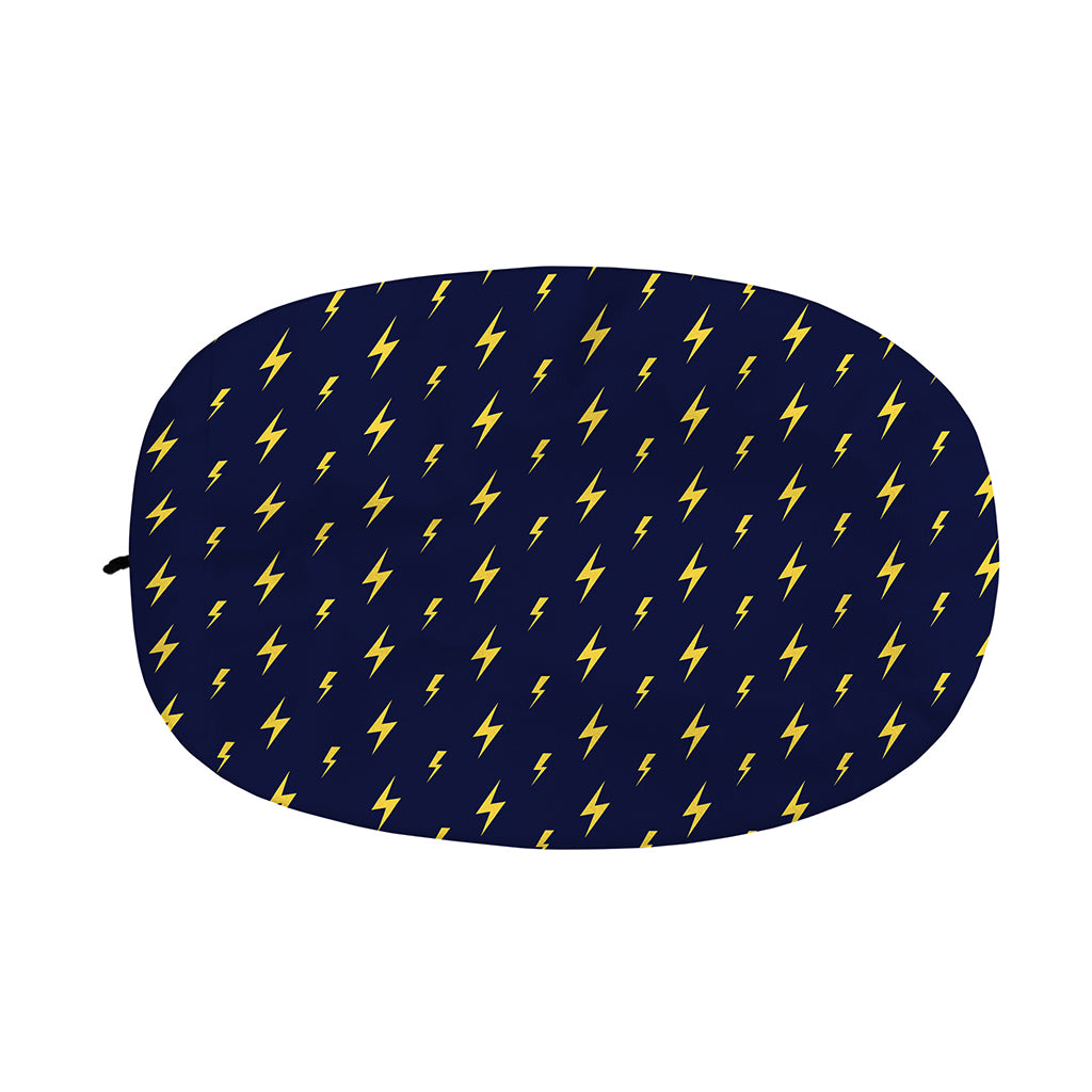 Yellow Lightning Bolts Pattern Print Car Side Mirror Covers
