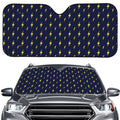 Yellow Lightning Bolts Pattern Print Car Windshield Sun Shade