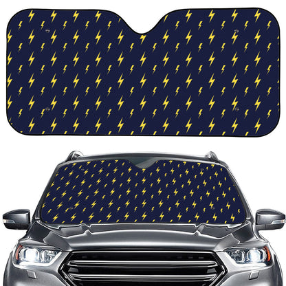 Yellow Lightning Bolts Pattern Print Car Windshield Sun Shade