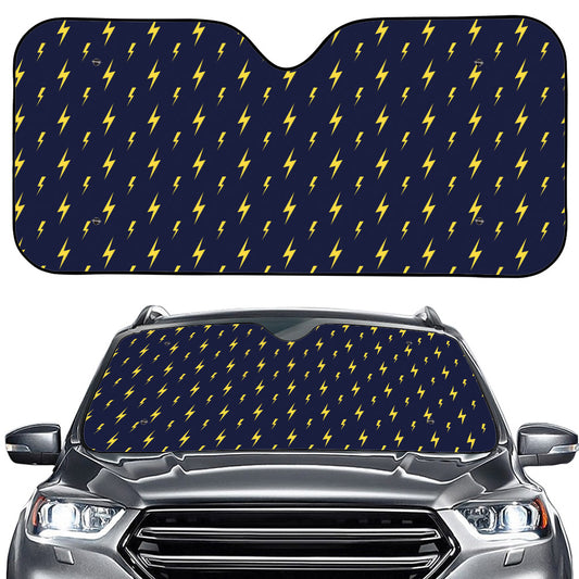 Yellow Lightning Bolts Pattern Print Car Windshield Sun Shade