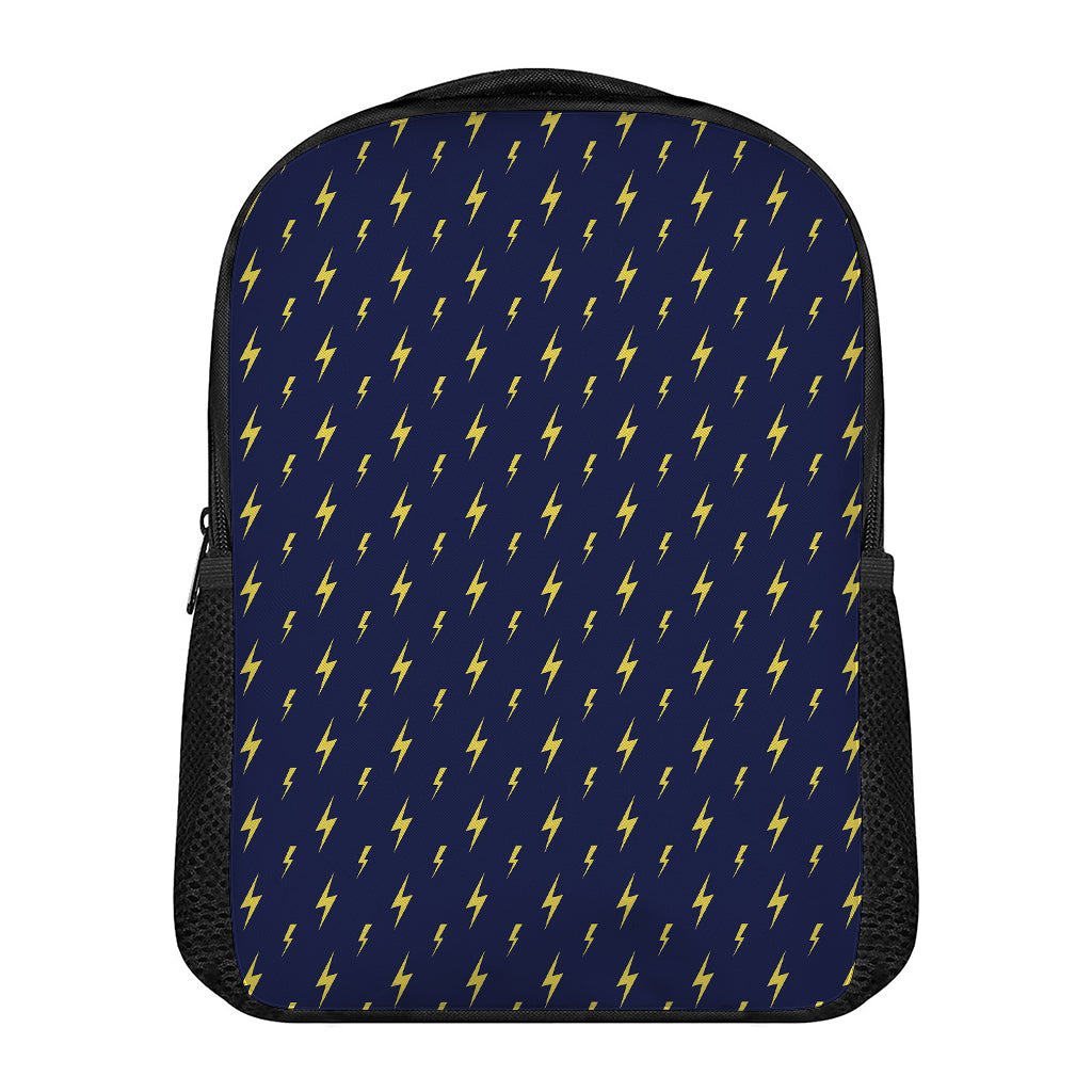 Yellow Lightning Bolts Pattern Print Casual Backpack