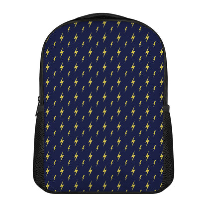 Yellow Lightning Bolts Pattern Print Casual Backpack