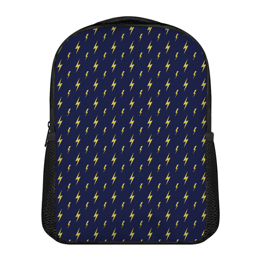Yellow Lightning Bolts Pattern Print Casual Backpack