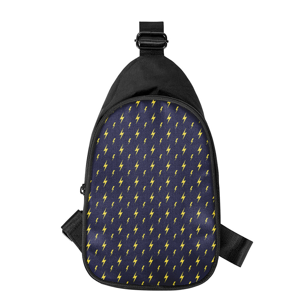 Yellow Lightning Bolts Pattern Print Chest Bag