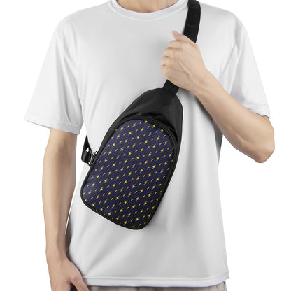 Yellow Lightning Bolts Pattern Print Chest Bag