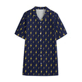 Yellow Lightning Bolts Pattern Print Cotton Hawaiian Shirt