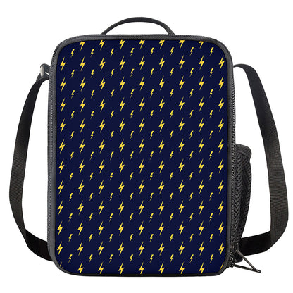 Yellow Lightning Bolts Pattern Print Crossbody Lunch Bag