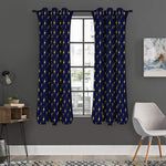 Yellow Lightning Bolts Pattern Print Curtain