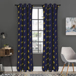 Yellow Lightning Bolts Pattern Print Curtain