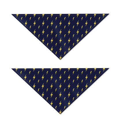 Yellow Lightning Bolts Pattern Print Dog Bandana