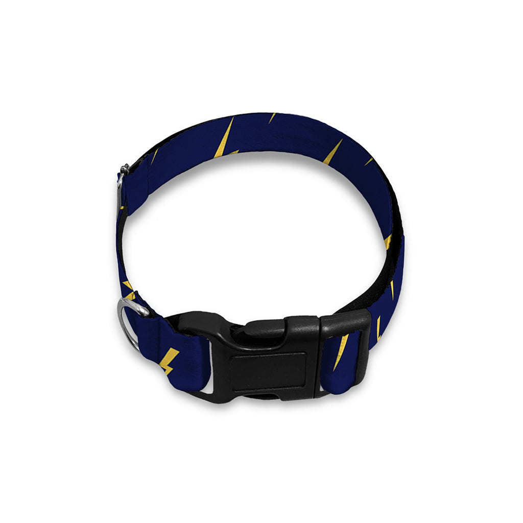 Yellow Lightning Bolts Pattern Print Dog Collar
