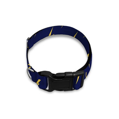 Yellow Lightning Bolts Pattern Print Dog Collar