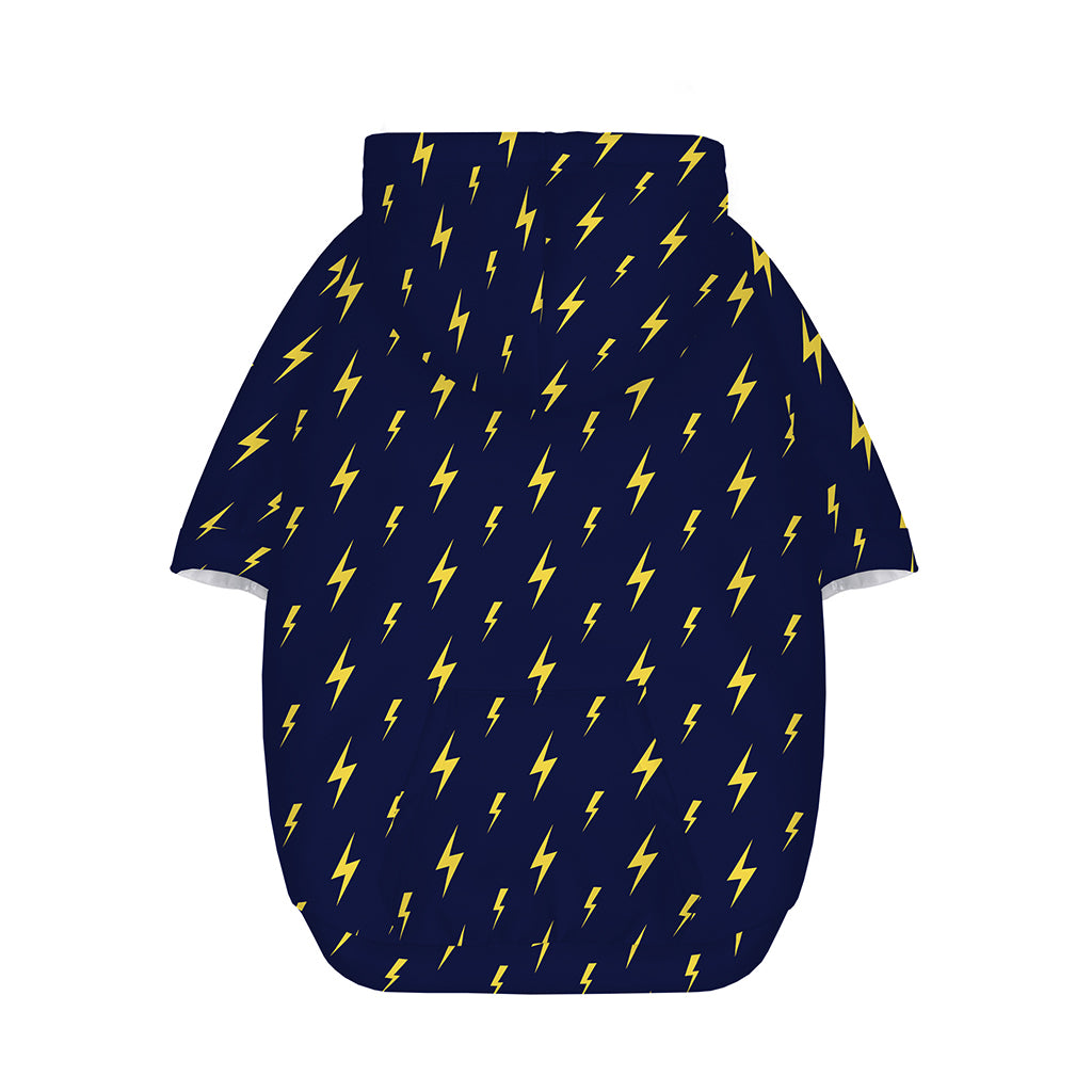 Yellow Lightning Bolts Pattern Print Dog Zip Up Hoodie