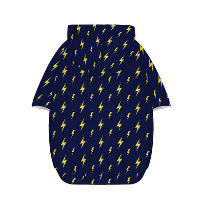 Yellow Lightning Bolts Pattern Print Dog Zip Up Hoodie