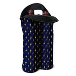 Yellow Lightning Bolts Pattern Print Double Neoprene Wine Tote