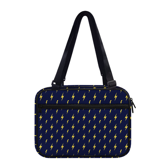Yellow Lightning Bolts Pattern Print Double Strap Bible Bag