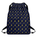 Yellow Lightning Bolts Pattern Print Drawstring Backpack