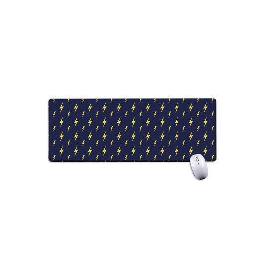 Yellow Lightning Bolts Pattern Print Extended Mouse Pad