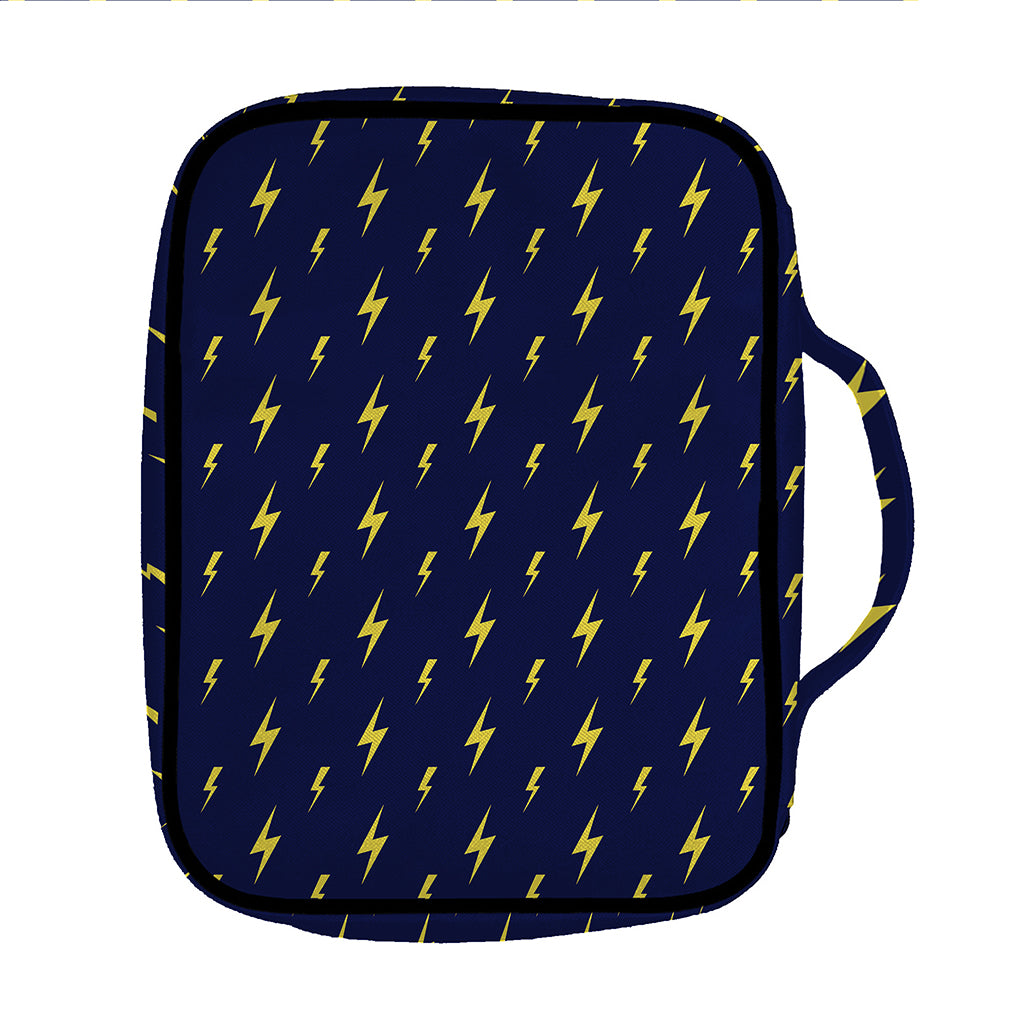 Yellow Lightning Bolts Pattern Print Front Pocket Bible Bag